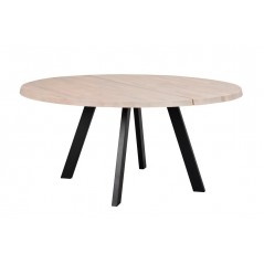 RO Fred Dining Table 160x160 Whitewash/Black